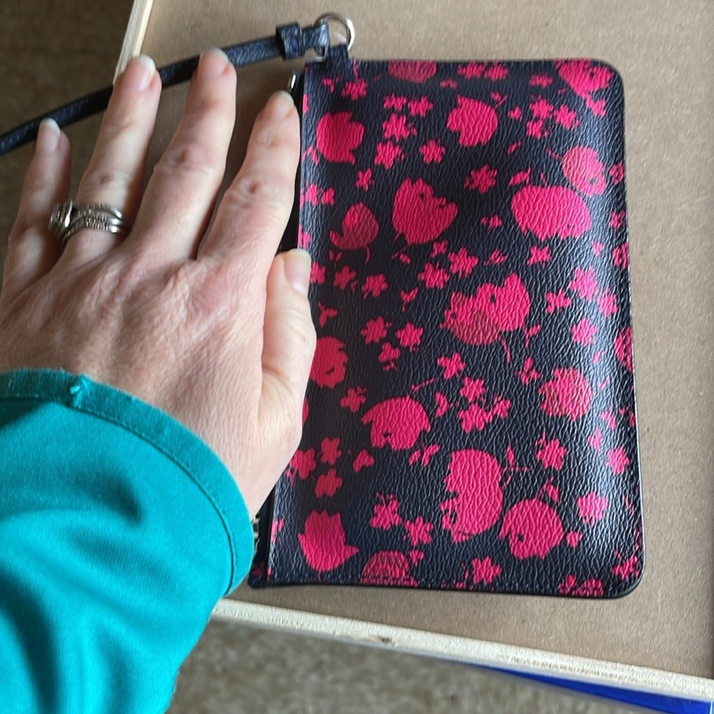 Pink and blue coach handbag. Little make up bag.